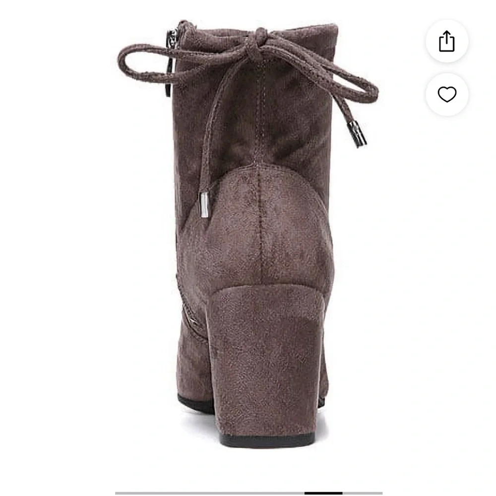 Franco Sarto Pisces Suede Booties, Taupe, Sz 9.5, NWOB - Picture 4 of 8